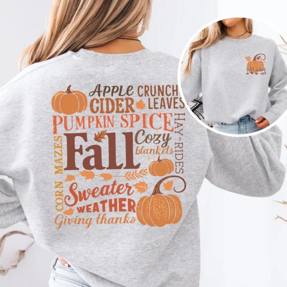 Fall Vibes Pumpkin Sweatshirt For Women, Thanksgiving Sweatshirt 2D0993