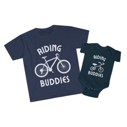 Riding Buddies Daddy And Me Matching T Shirts For Father Day, Dad And Son Matching Cycling Shirts ET0679