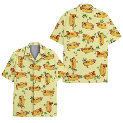 Dachshund Hotdog Hawaiian Shirts For Men Women, Funny Dachshund Hawaiian Shirts HE0031