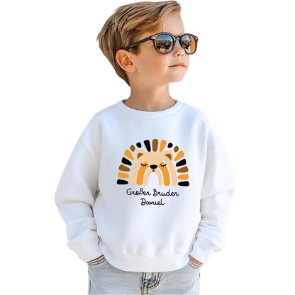 Personalized Lion Tiger Sibling Matching Sweatshirt, Custom Sibling Family Sweatshirts ET1363