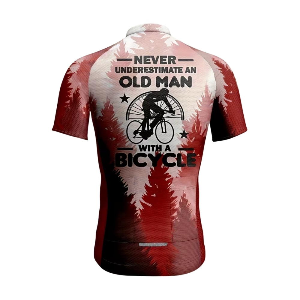 Never Underestimate An Old Man With A Bicycle Short Sleeve Jersey, Funny Cycling Jerseys CZ0085
