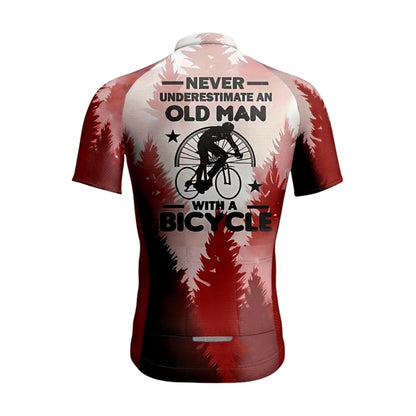 Never Underestimate An Old Man With A Bicycle Short Sleeve Jersey, Funny Cycling Jerseys CZ0085