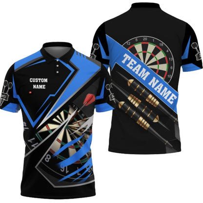 Custom Team Black And Grey Dart Polo Shirt For Men, Custom Darts Shirts DZ0071