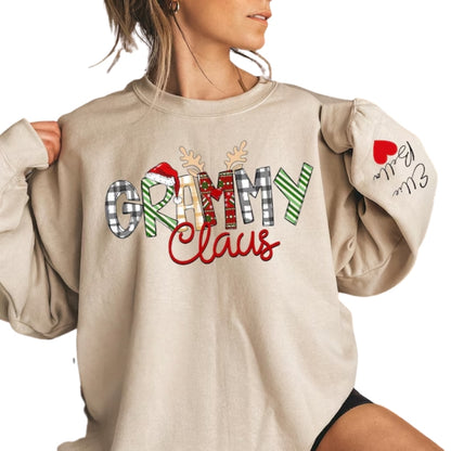 Custom Grammy Claus Sweatshirt, Custom Grandma Christmas Sweatshirt 2D0240