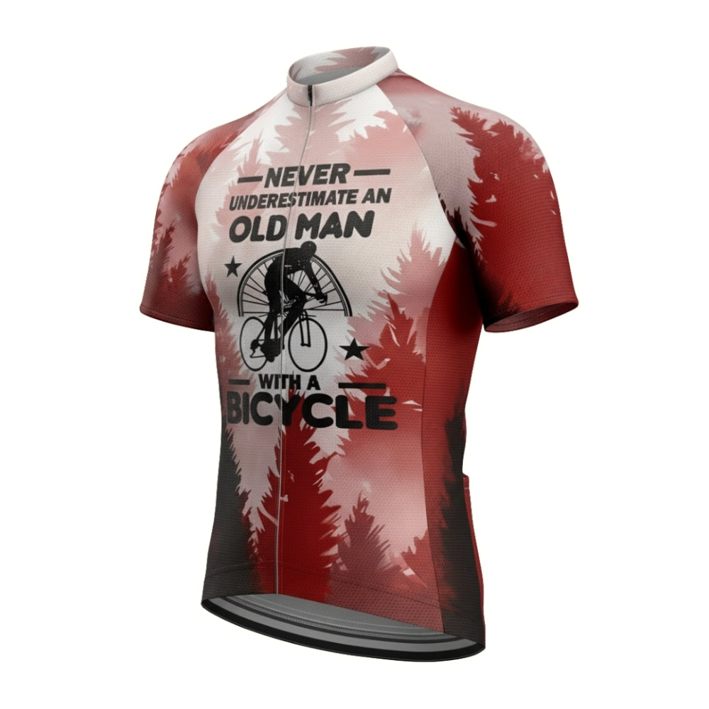 Never Underestimate An Old Man With A Bicycle Short Sleeve Jersey, Funny Cycling Jerseys CZ0085
