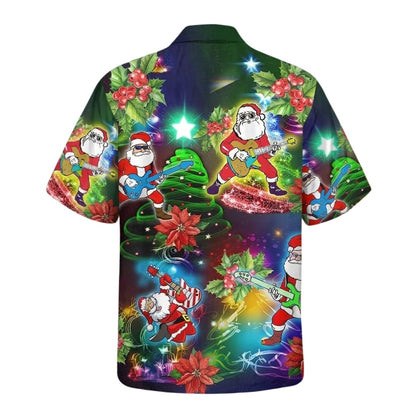 Santa Playing Guitar Hawaiian Shirt Men Women, Christmas Guitar Hawaiian Shirt HE0597
