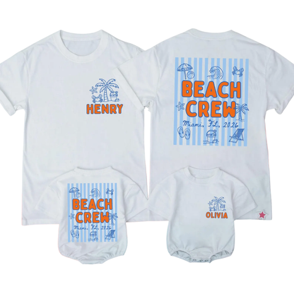 Custom Bach Crew Family Matching T Shirt, Personalized Beach Trip Family Shirts ET1525