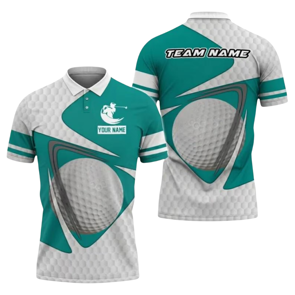 Custom Team Blue White Golf Mens Polo Shirt, Custom Golf Shirts GE0598