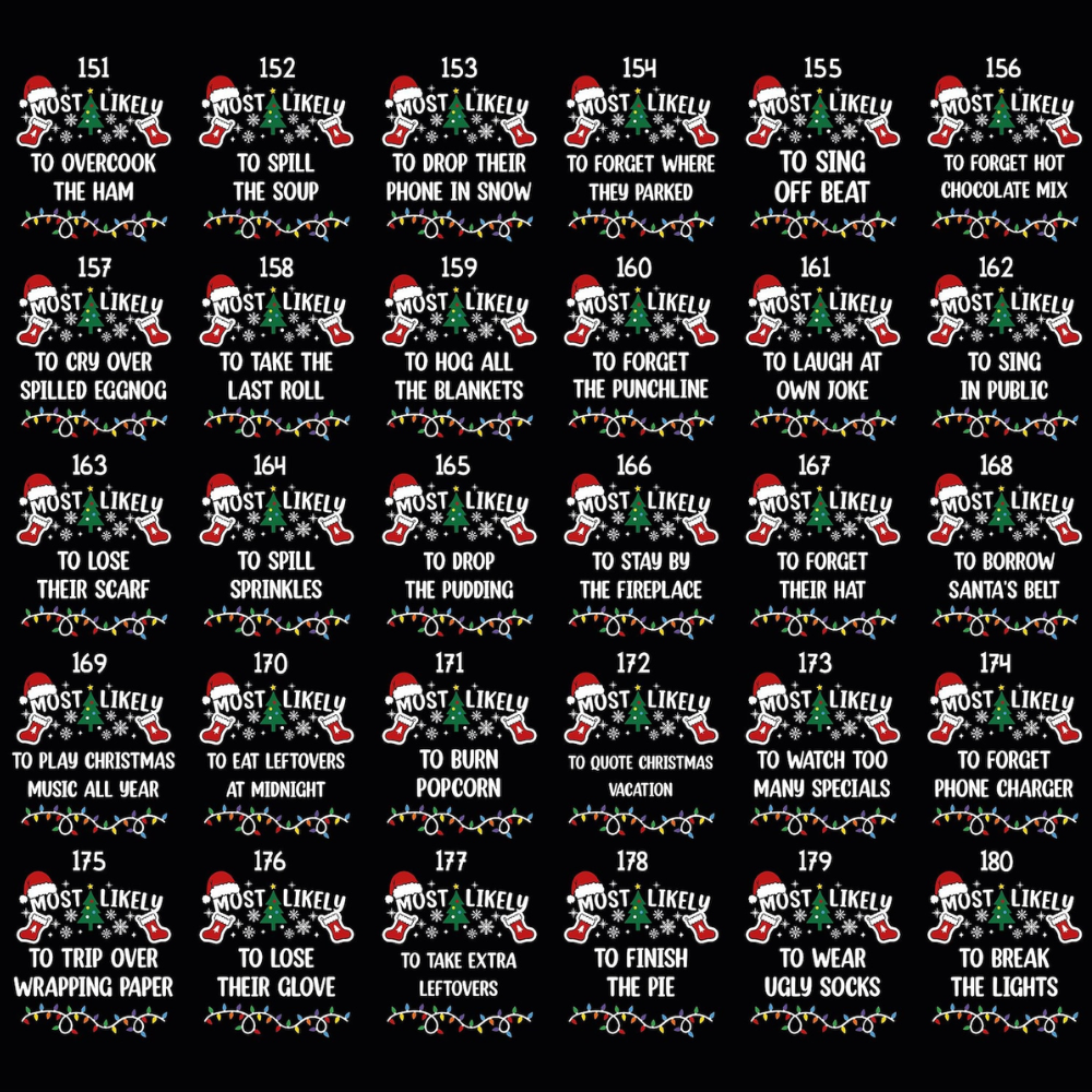 Most Likely To Custom Christmas Family Matching T Shirt, Custom Funny Christmas Family Shirts ET1178