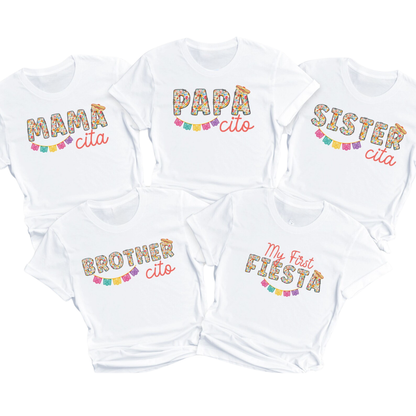 My First Fiesta 1st Birthday Family Matching T Shirt, First Mexican Fiesta Family Shirts ET1249