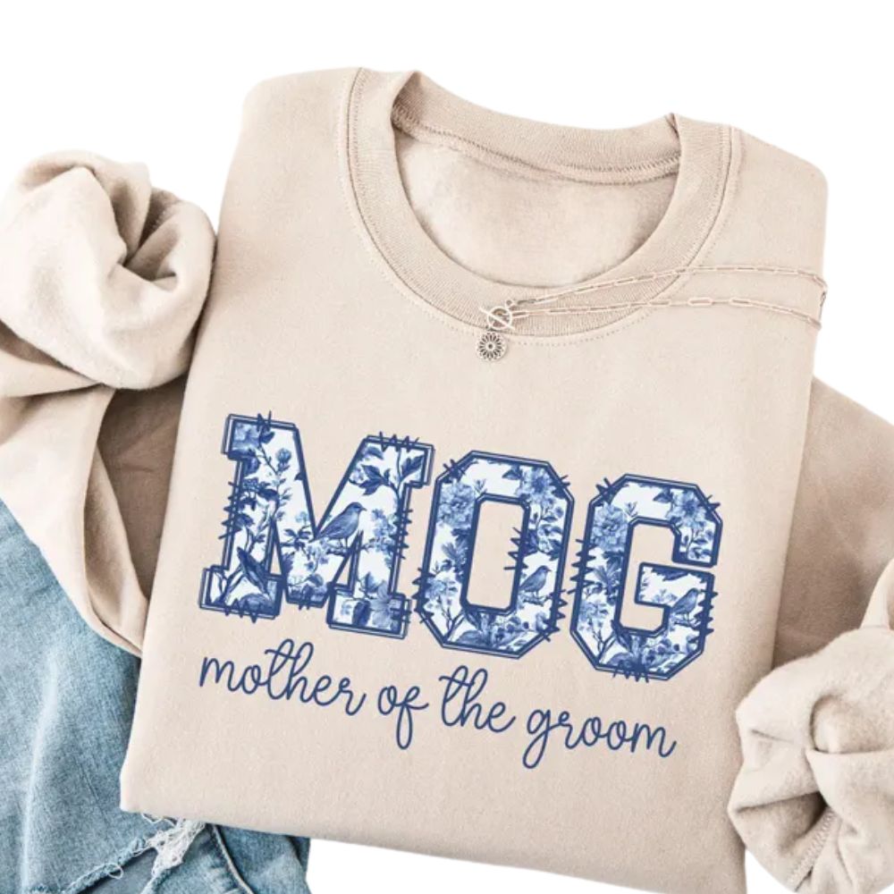 Mother Of The Groom Floral Sweatshirt Toile De Jouy, MOG Sweatshirt For From Bride 2D0870