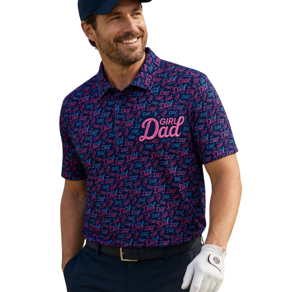Dad Girl Golf Polo Shirt For Men, Father's Day Golf Shirt GE0502