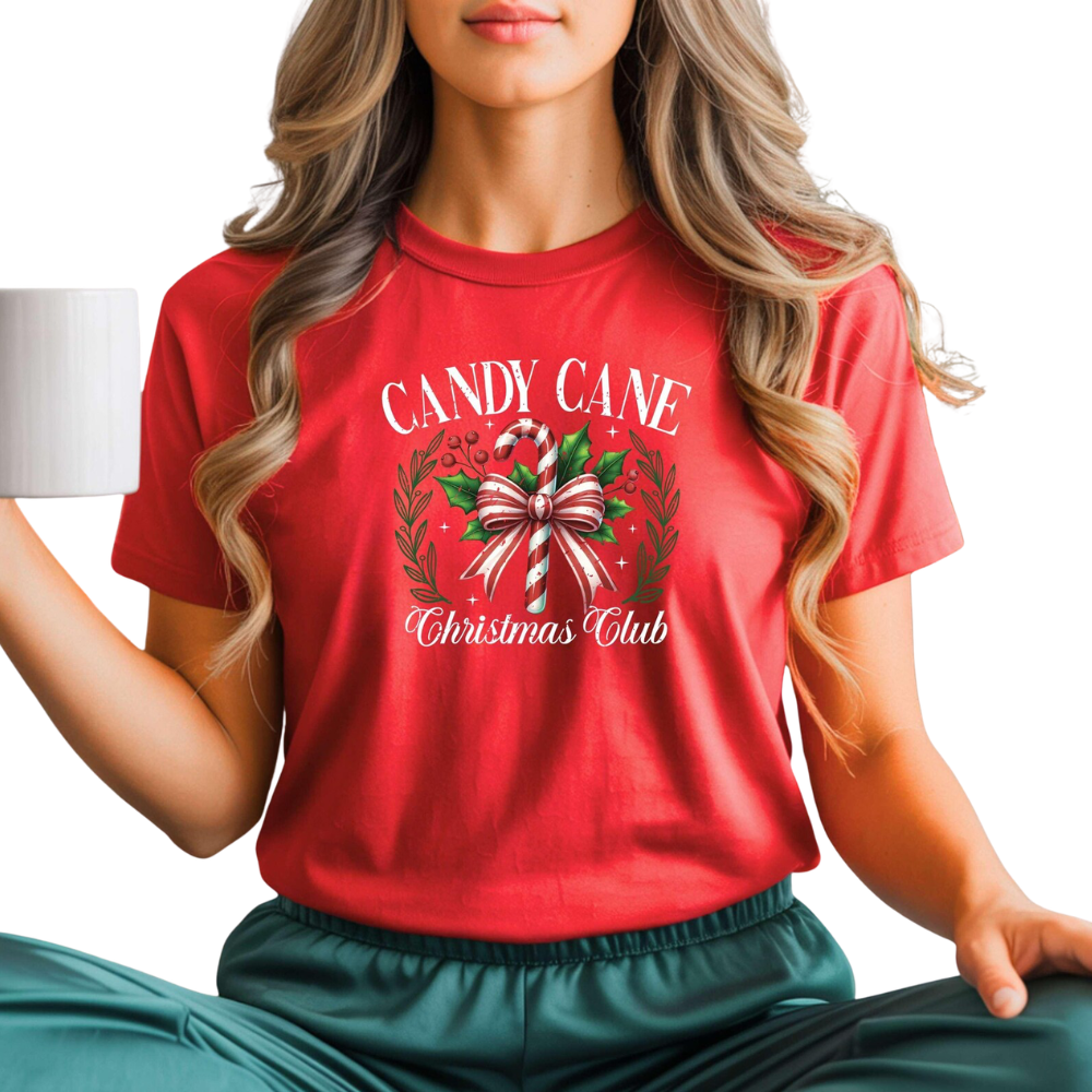 Candy Cane Christmas Club Matching T Shirt, Christmas Crew Shirts ET1056