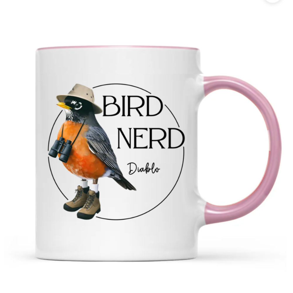 Personalized Bird Nerd Funny Bird Watcher Mug, Custom Name Twitcher Mug, Personalized Mug For Bird Lover TD0011