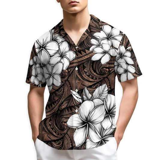 Tribal Floral Hawaiian Shirt Men Women, Tribal Hawaiian Shirts HE0153