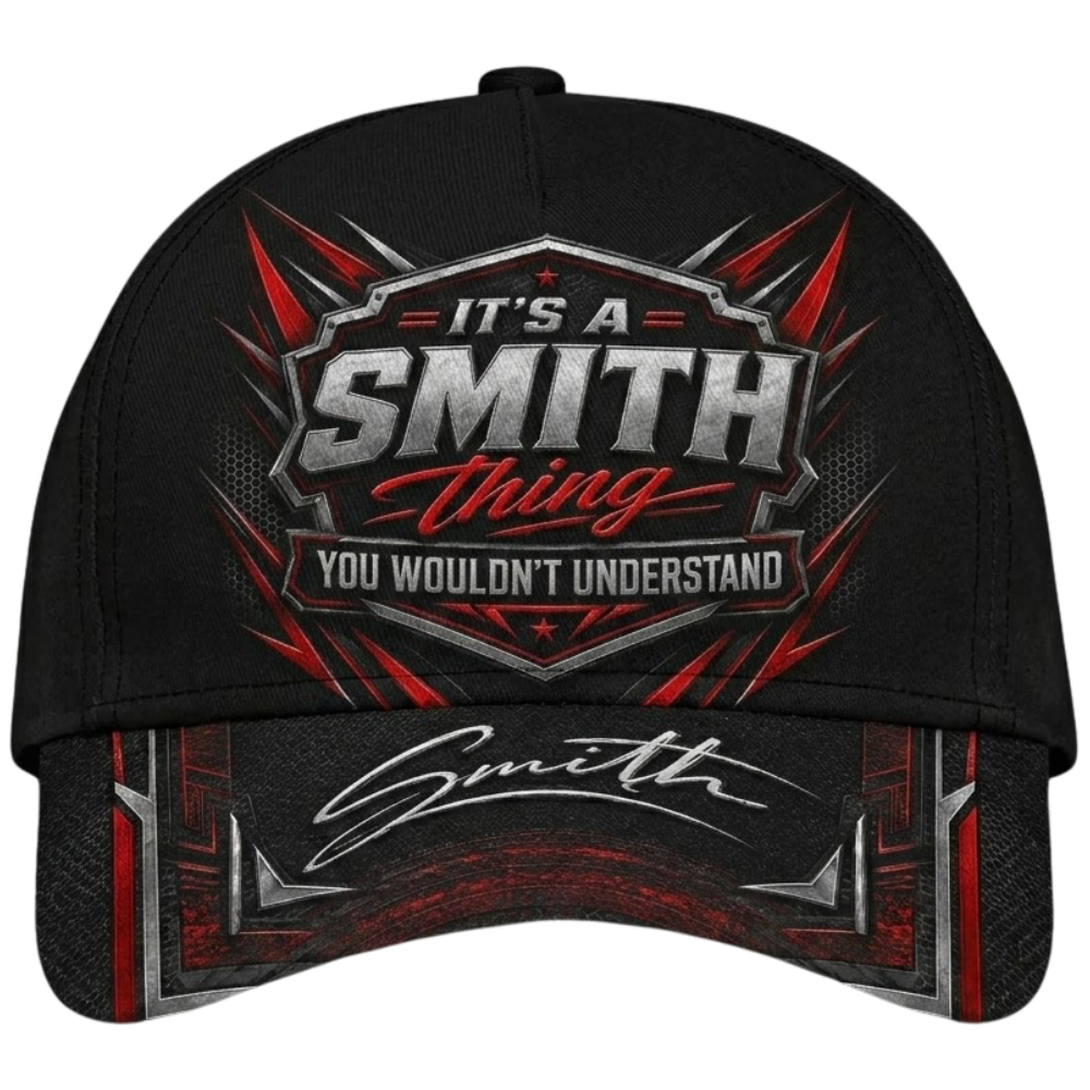 Custom It's A Name Thing You Wouldn't Understand Baseball Cap, Custom Funny Cap Red Black  CP0631