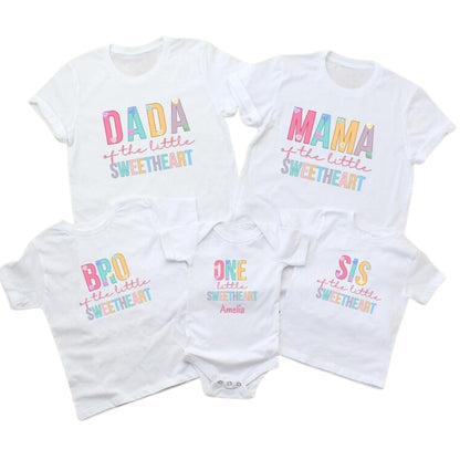 One Little Sweetheart Matching First Birthday Family T Shirt, Custom 1st Birthday Matching Shirts For Family ET0359