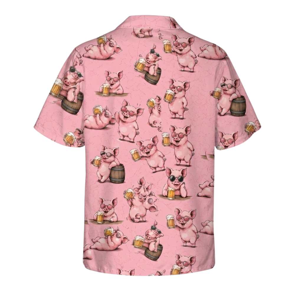 Funny Pig And Beer Hawaiian Shirt For Mens, Pig Beer Lover Hawaiian Shirt HE0665