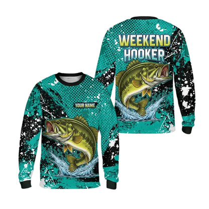 Personalized Bass Fishing Long Sleeve Shirt For Men, Custom Name Fishing Shirts ET0055