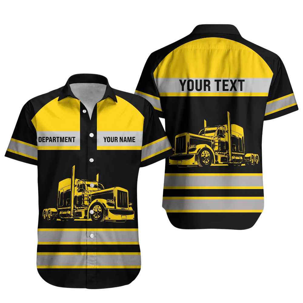 Custom Truck Driver Hawaiian Shirt For Men, Custom Driver Work Uniforms HE0859