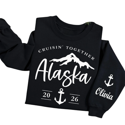 Alaska Cruisin' Together Custom Name And Year Family Matching Sweatshirt, Custom Alaska Trip Family Sweatshirt ET1339