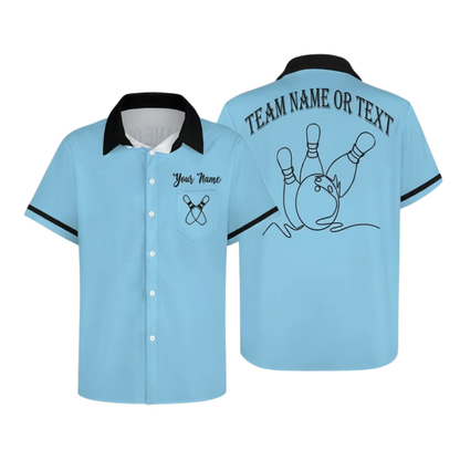 Custom Team Beige Hawaiian Bowling Shirts Mens, Custom Team Bowling Shirts BE0274