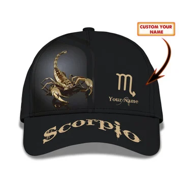 Scorpio Classic Cap Custom Name Scorpio 3D Baseball Cap CA0446