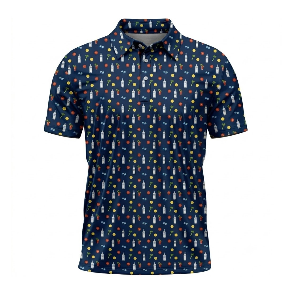 Vodka And Cocktail Bloody Mary Mens Navy Golf Polo Shirt, Cocktail Lover Golf Shirt GZ0397