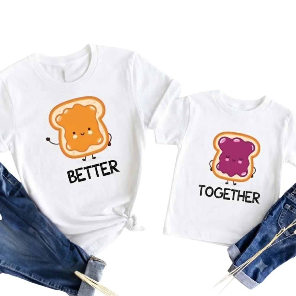 Better Together Peanut Butter Jelly Family Matching T Shirts, Foodie Family Matching Shirts ET1165