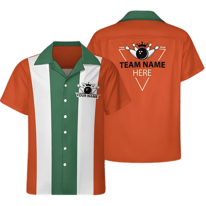 Custom Year Retro Bowling Hawaiian Shirts, Custom Team Retro Bowling Shirts BE0202