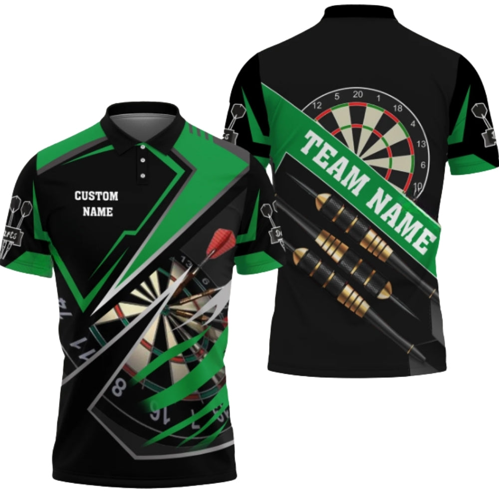 Custom Team Black And Grey Dart Polo Shirt For Men, Custom Darts Shirts DZ0071