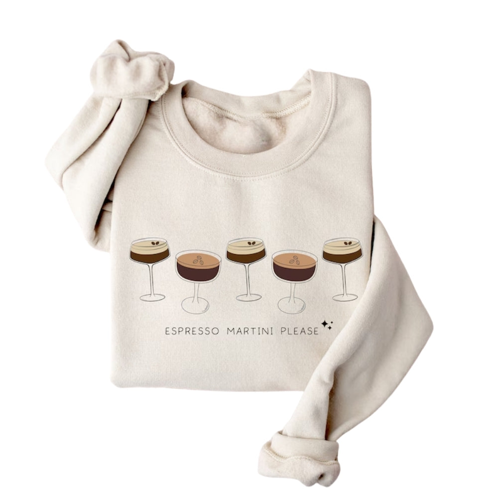 Womens Espresso Martini Sweatshirt, Cocktail Tini Time Sweatshirt 2D0351