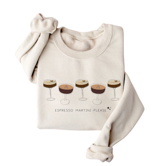 Womens Espresso Martini Sweatshirt, Cocktail Tini Time Sweatshirt 2D0351