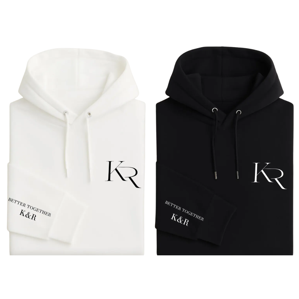 Custom Initials Couple Name Matching Hoodies, Personalized Couple Hoodies With Name ET1602