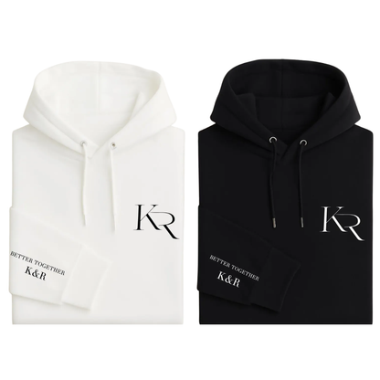 Custom Initials Couple Name Matching Hoodies, Personalized Couple Hoodies With Name ET1602