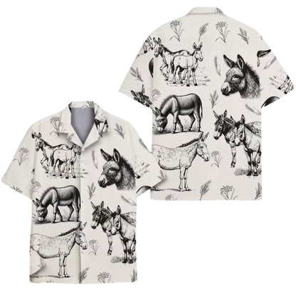 Vintage Donkey Hawaiian Shirt For Men Women, Donkey Hawaiian Shirts HE0032
