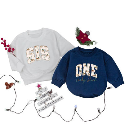 One Lucky Duck 1st Birthday Family Sweatshirt, Matching First Birthday Duck Family Sweatshirts ET1573