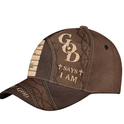 Man Of God God Says I Am Custom Jesus Baseball Cap, Custom  Bible Verse Christian Hat Caps CP0091
