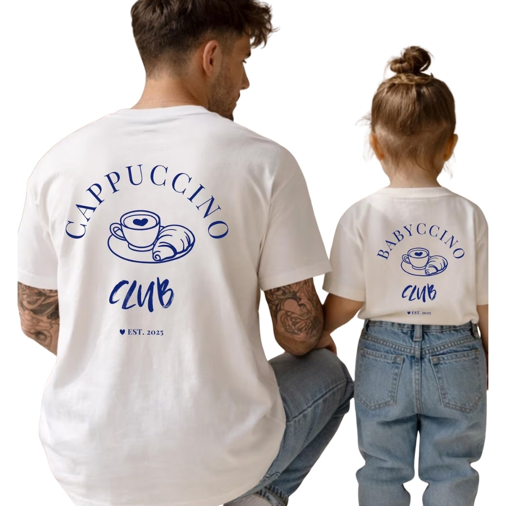 Cappuccino Babyccino Club Matching Dad And Daughter T Shirts, Custom Cappucino Family Matching Shirt Father's Day ET0528