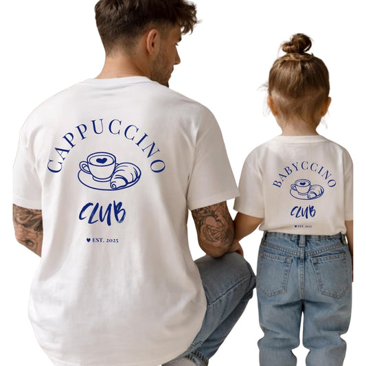 Cappuccino Babyccino Club Matching Dad And Daughter T Shirts, Custom Cappucino Family Matching Shirt Father's Day ET0528