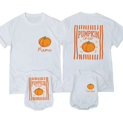 Personalized Pumpkin Crew Family Matching T Shirt, Custom Thanksgiving Family Shirts ET1526