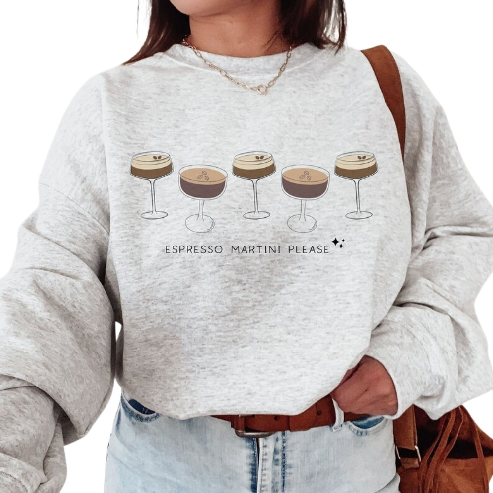 Womens Espresso Martini Sweatshirt, Cocktail Tini Time Sweatshirt 2D0351
