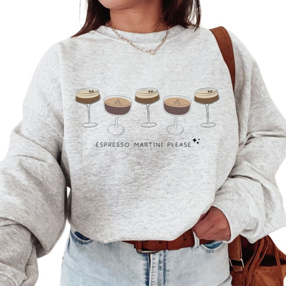 Womens Espresso Martini Sweatshirt, Cocktail Tini Time Sweatshirt 2D0351