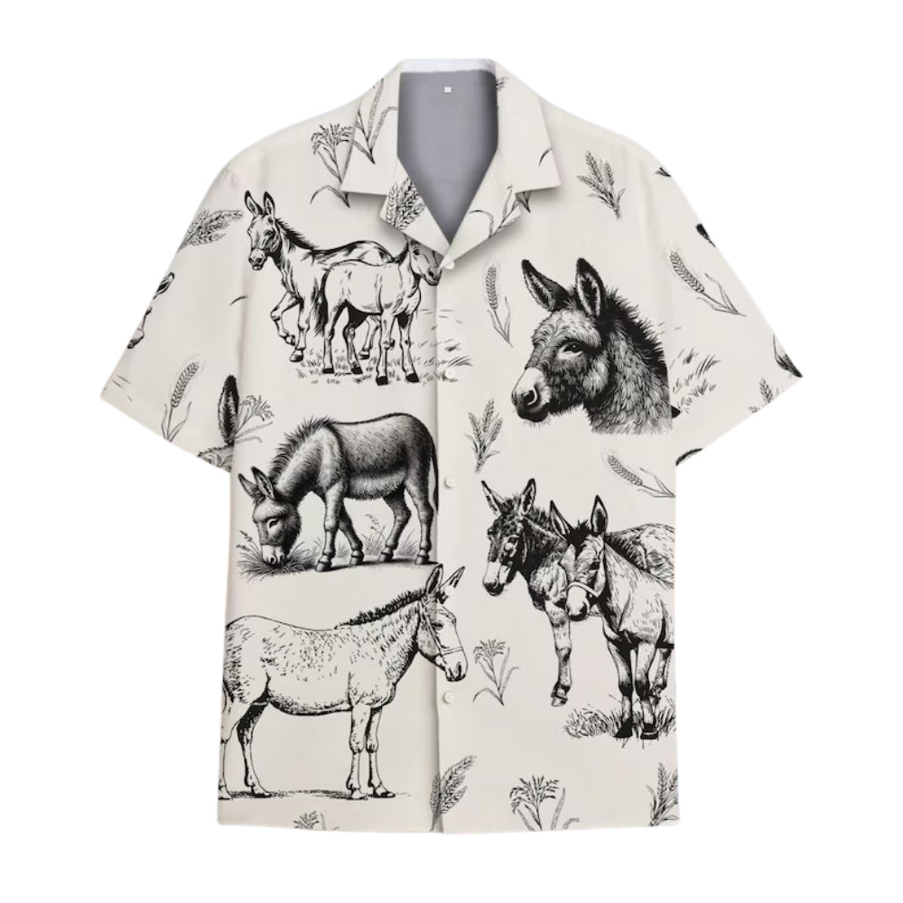 Vintage Donkey Hawaiian Shirt For Men Women, Donkey Hawaiian Shirts HE0032