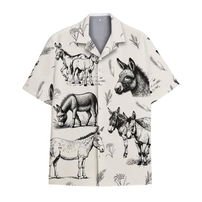 Vintage Donkey Hawaiian Shirt For Men Women, Donkey Hawaiian Shirts HE0032