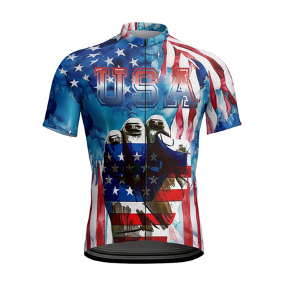 USA Flag Cycling Short Sleeve Jersey For Men, Patriotic Cycling Jerseys CZ0141