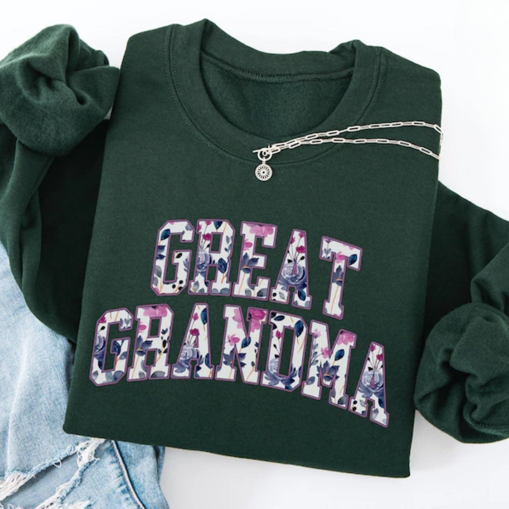 Floral Great Grandma Sweatshirt, Grandma Sweatshirt 2D0241