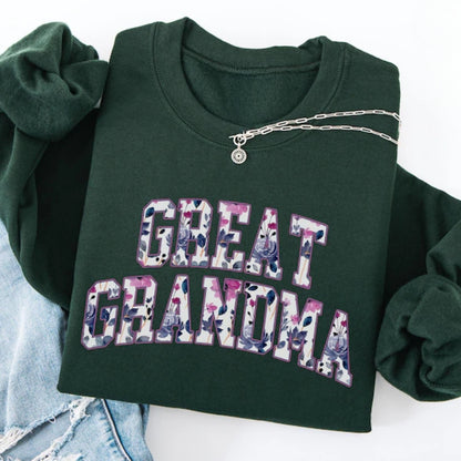 Floral Great Grandma Sweatshirt, Grandma Sweatshirt 2D0241