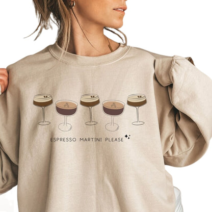 Womens Espresso Martini Sweatshirt, Cocktail Tini Time Sweatshirt 2D0351