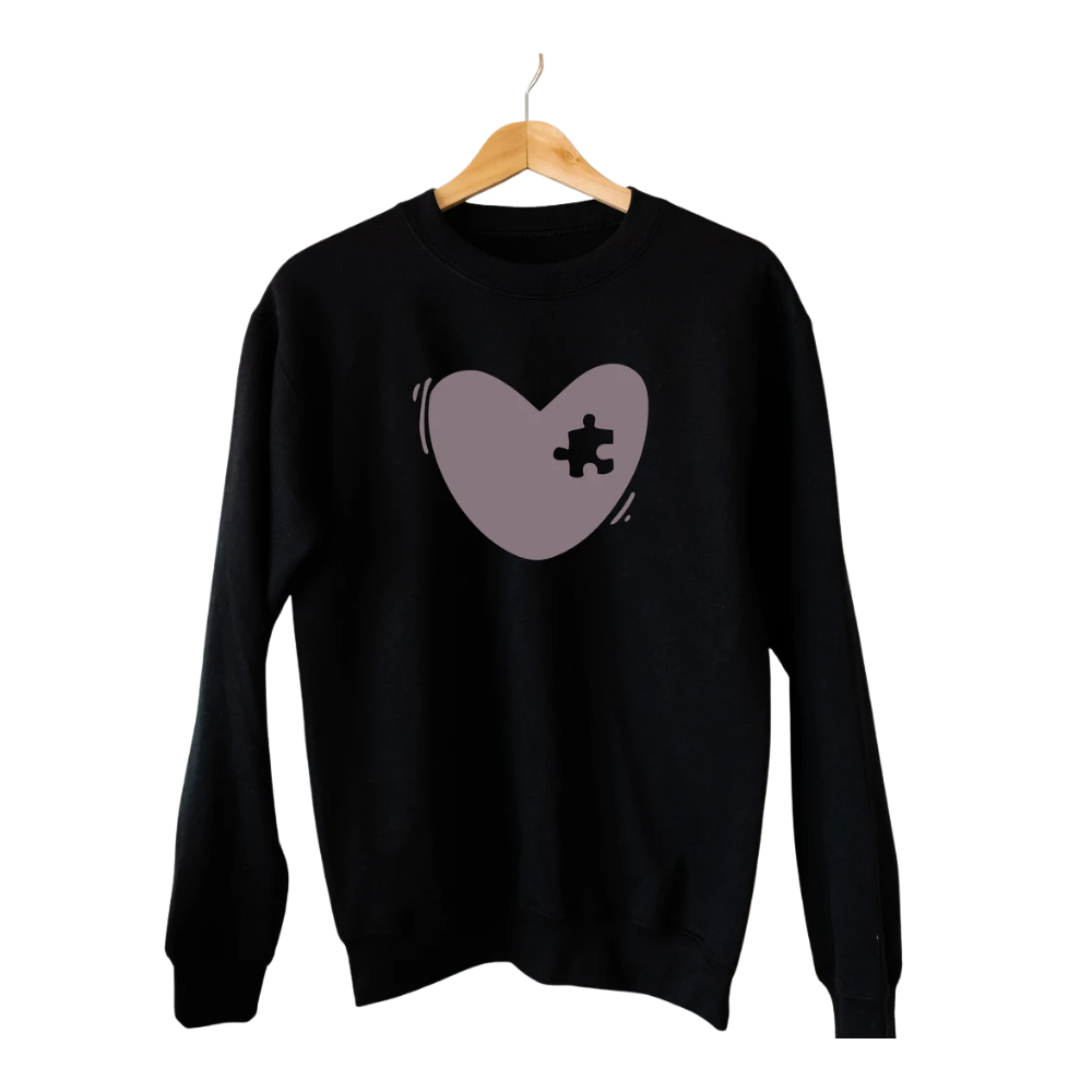 Matching Puzzle Heart Mommy Daughter Sweatshirt, Puzzle Mom And Child Matching Sweatshirt ET1365